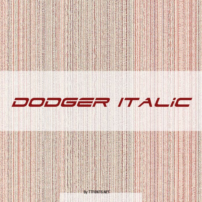 Dodger Italic example